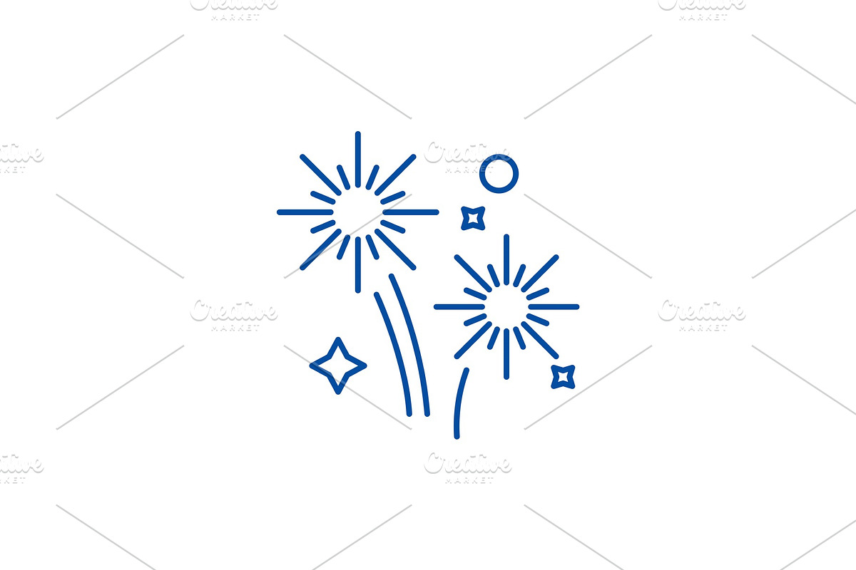 Fireworks holidays line icon concept in Objects - product preview 8