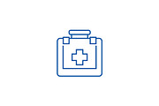 First aid line icon concept. First