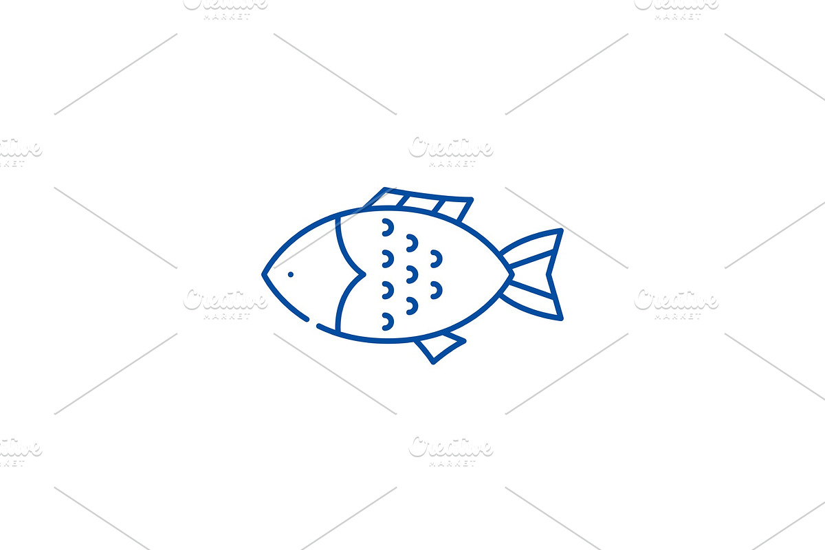 Fish line icon concept. Fish flat in Illustrations - product preview 8
