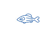 Fish salmon line icon concept. Fish