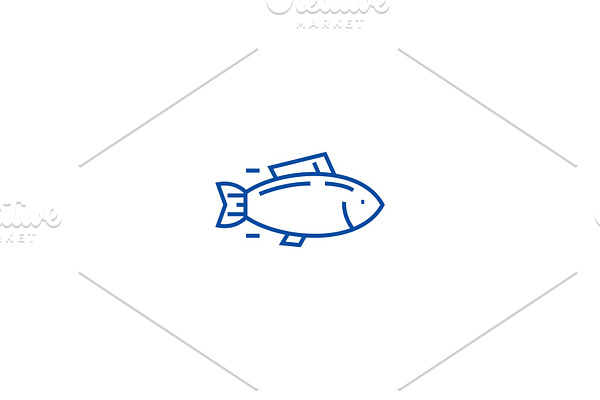 Fish,tuna line icon concept. Fish