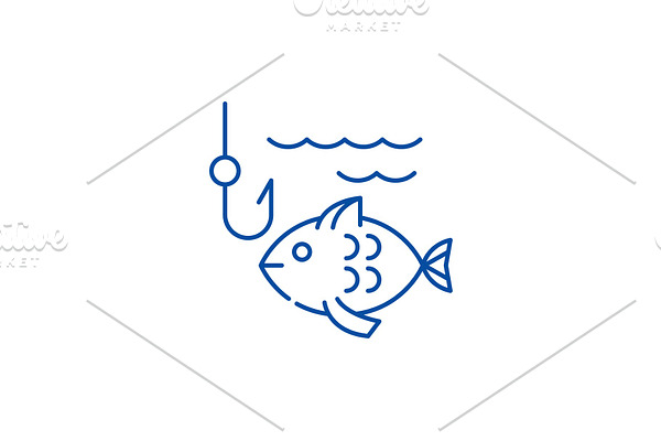 Fishing line icon concept. Fishing