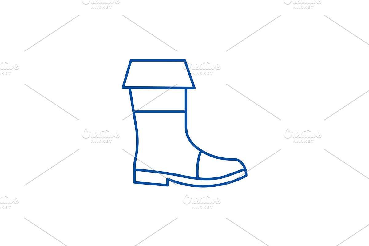 Fishing boots line icon concept in Illustrations - product preview 8