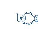 Fishing illustration line icon