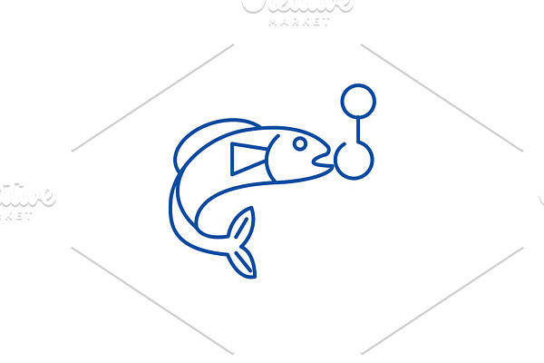 Fishing sign line icon concept