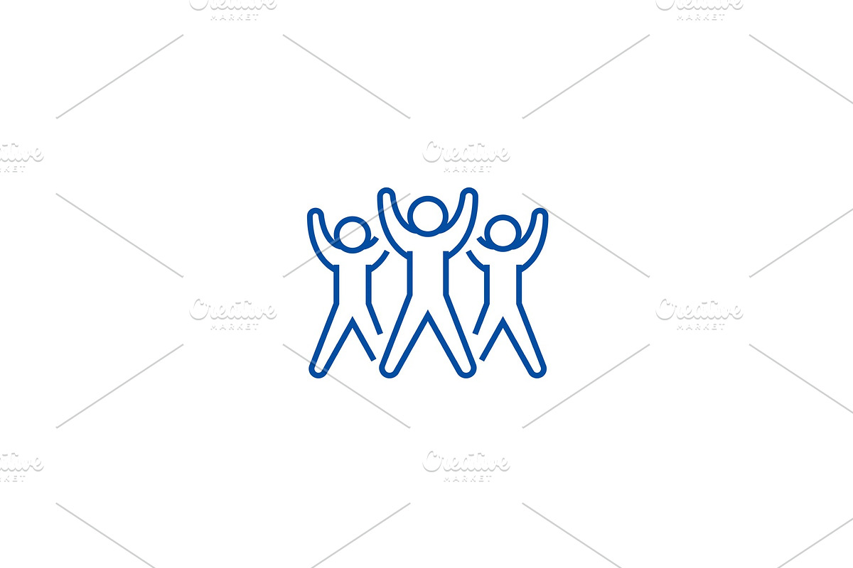 Fitness group, aerobics line icon in Illustrations - product preview 8