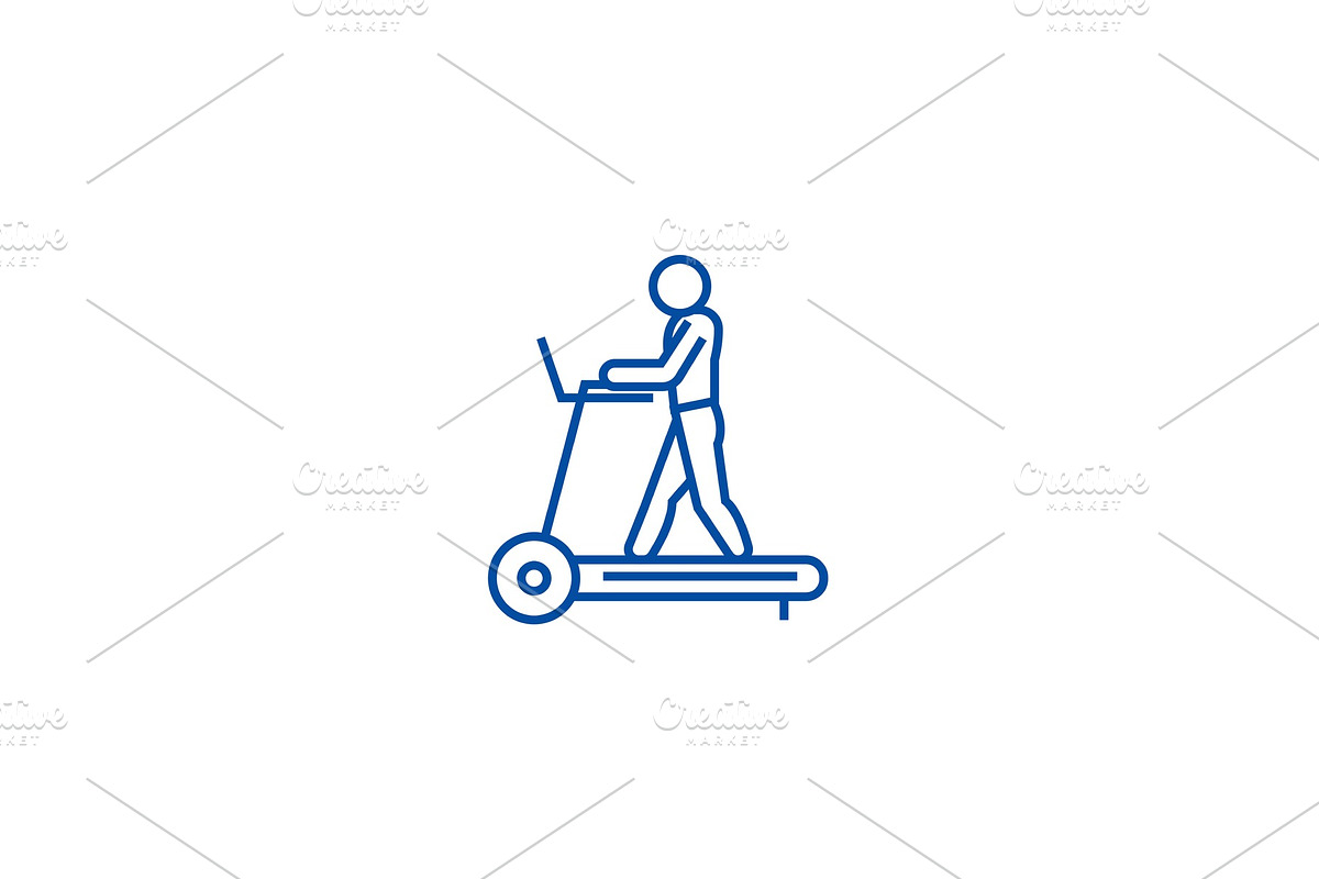 Fitness treadmill line icon concept in Illustrations - product preview 8