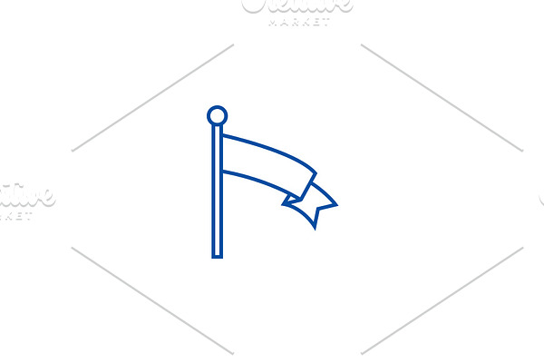 Flag of achievement line icon