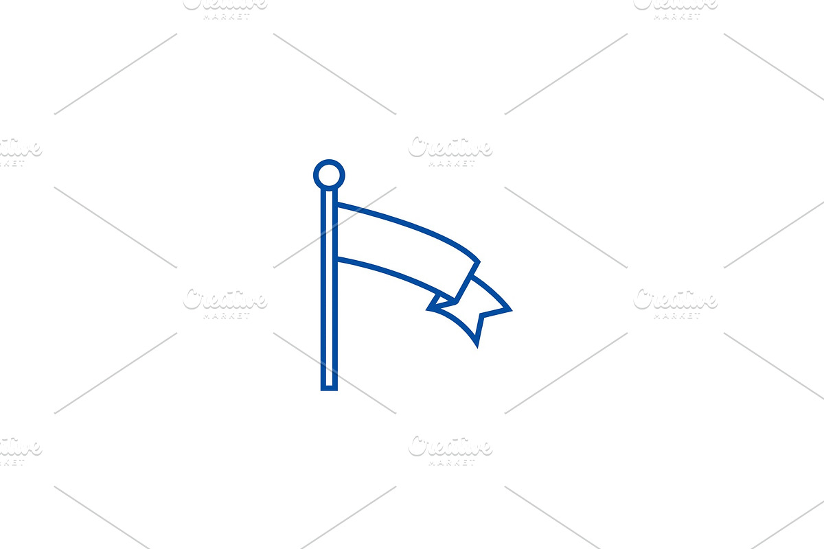 Flag of achievement line icon in Illustrations - product preview 8