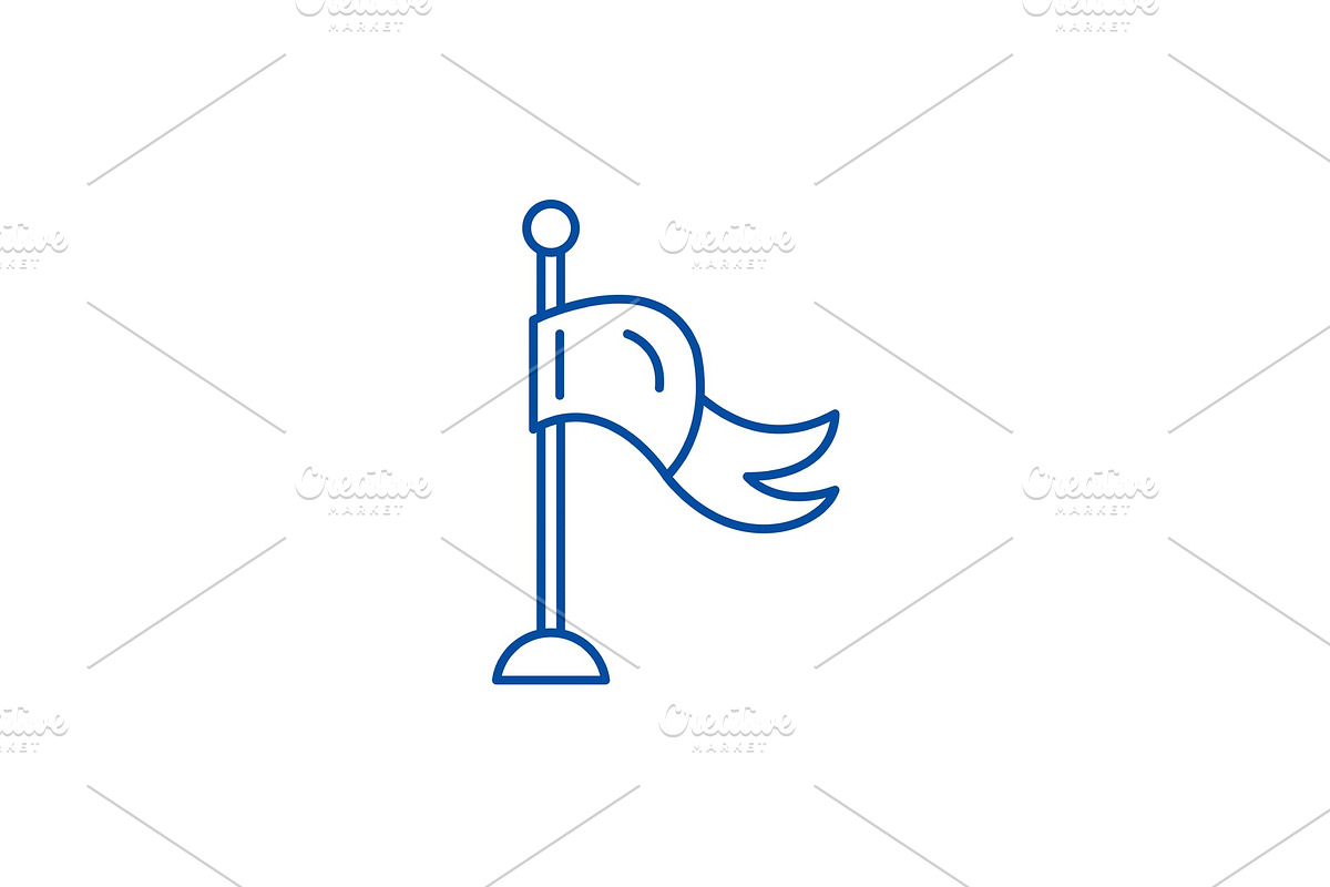 Flag of success line icon concept in Illustrations - product preview 8
