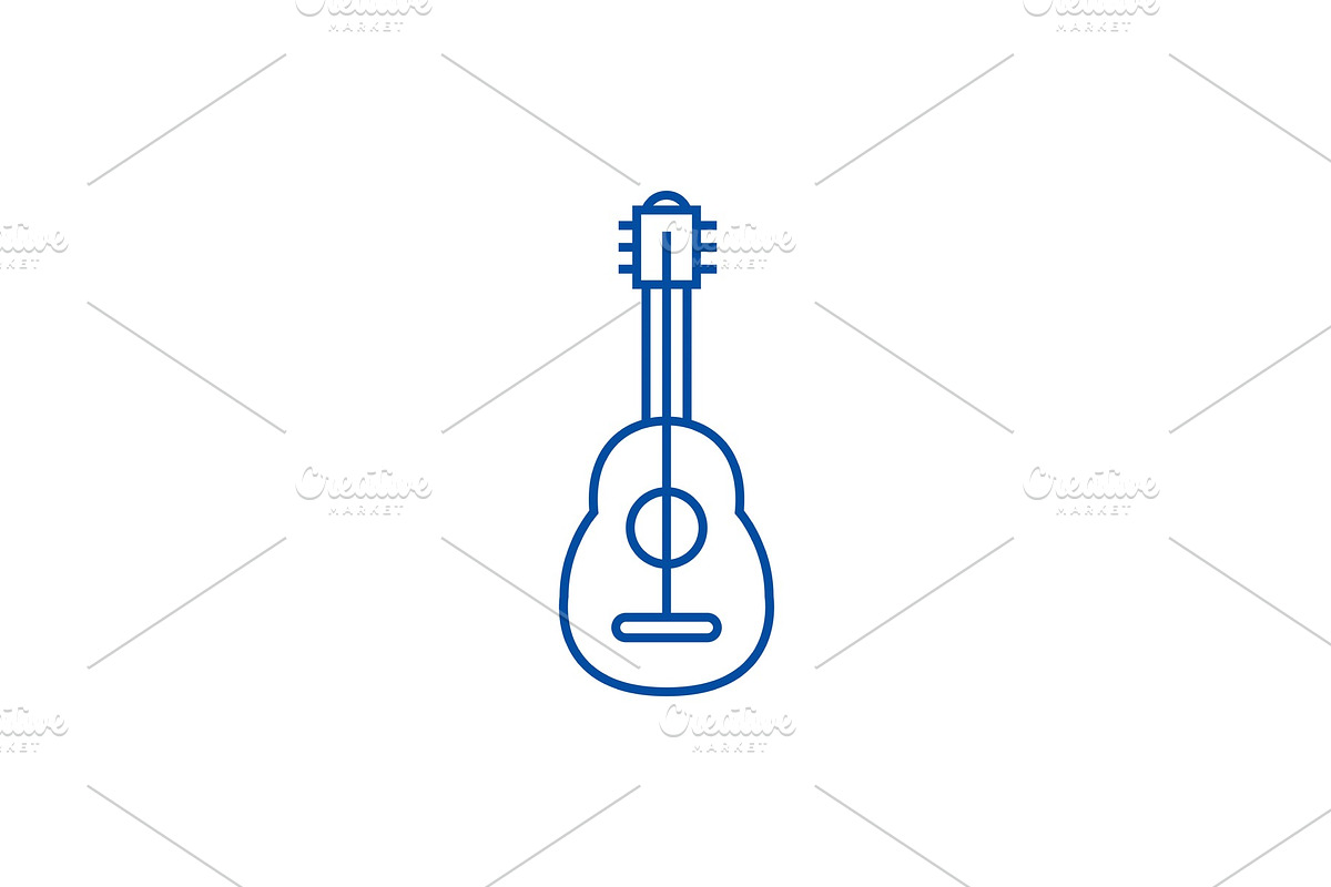 Flamenco guitar line icon concept in Textures - product preview 8