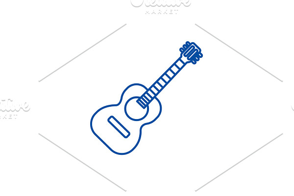 Flamenco guitar illustration line