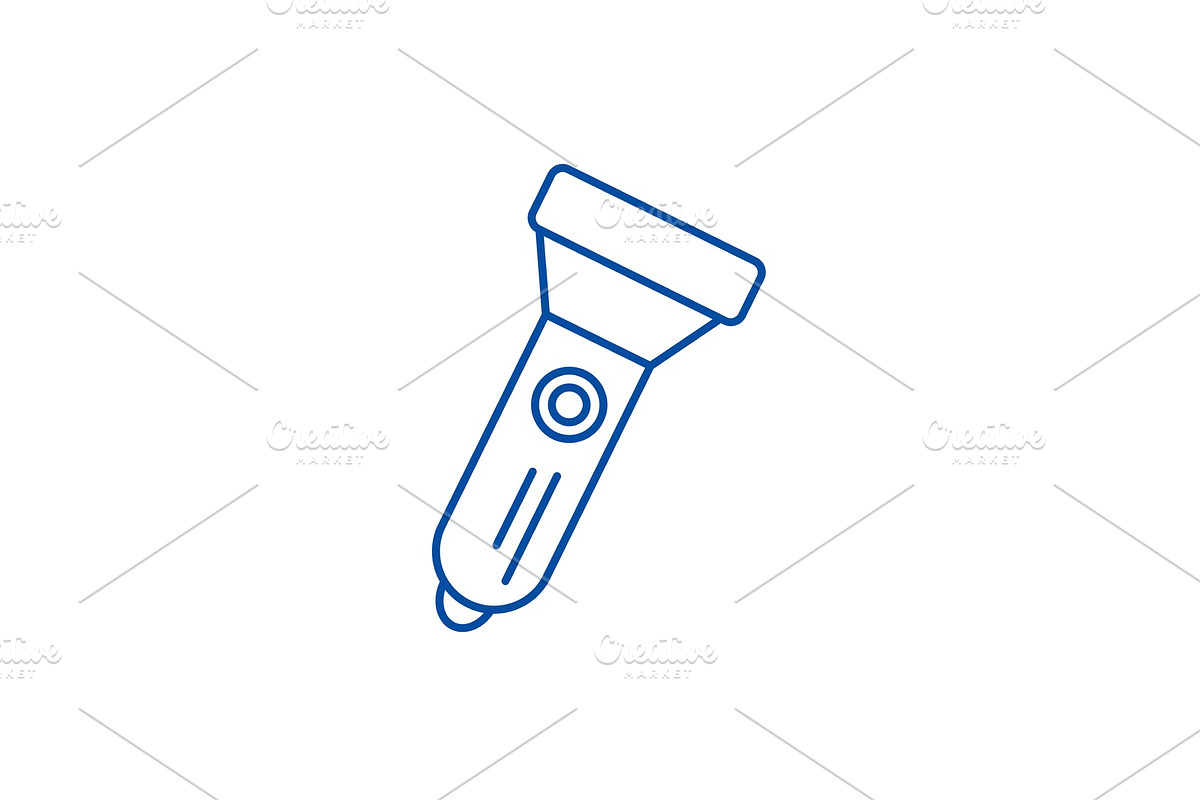 Flashlight line icon concept in Illustrations - product preview 8