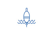 Float fishing line icon concept