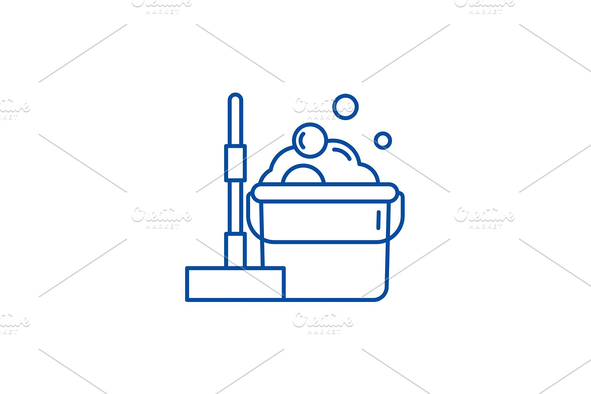Floor cleaning line icon concept in Illustrations - product preview 8