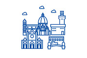 Florence italy line icon concept