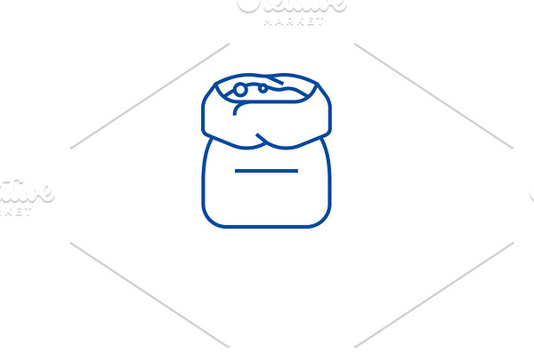 Flour bag line icon concept. Flour