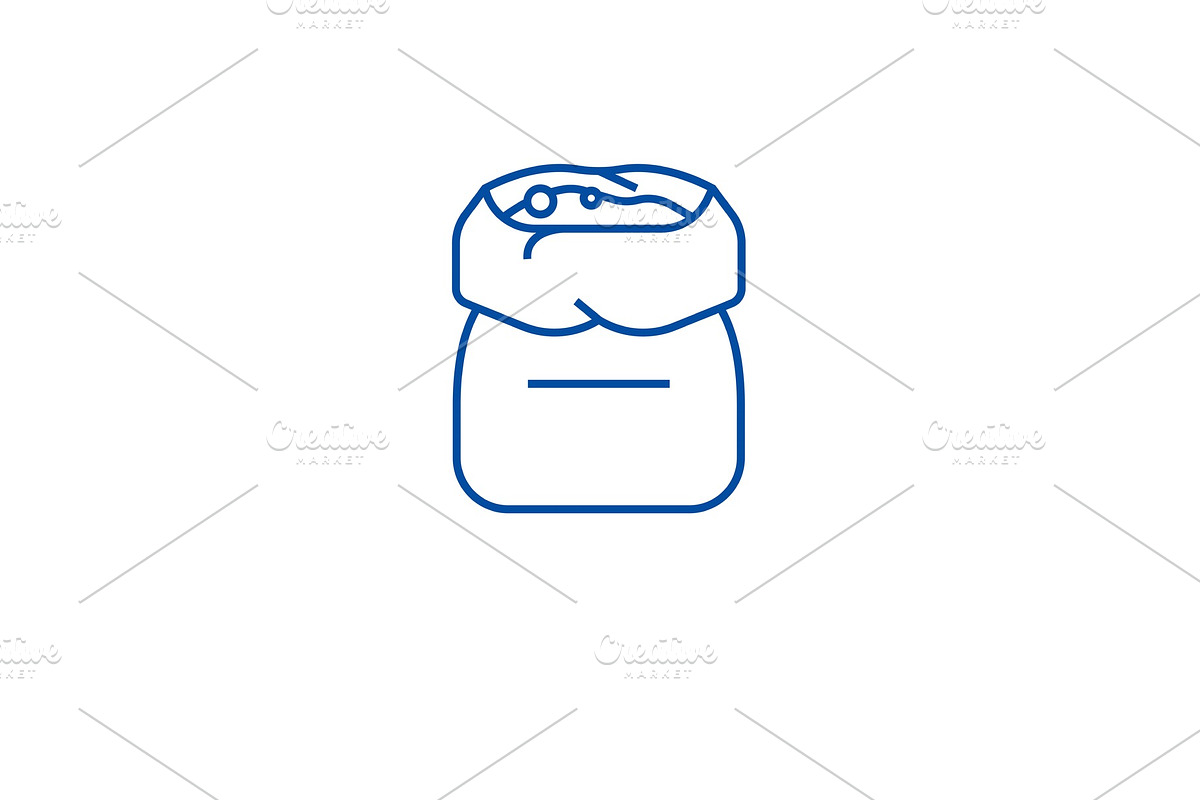 Flour bag line icon concept. Flour in Illustrations - product preview 8