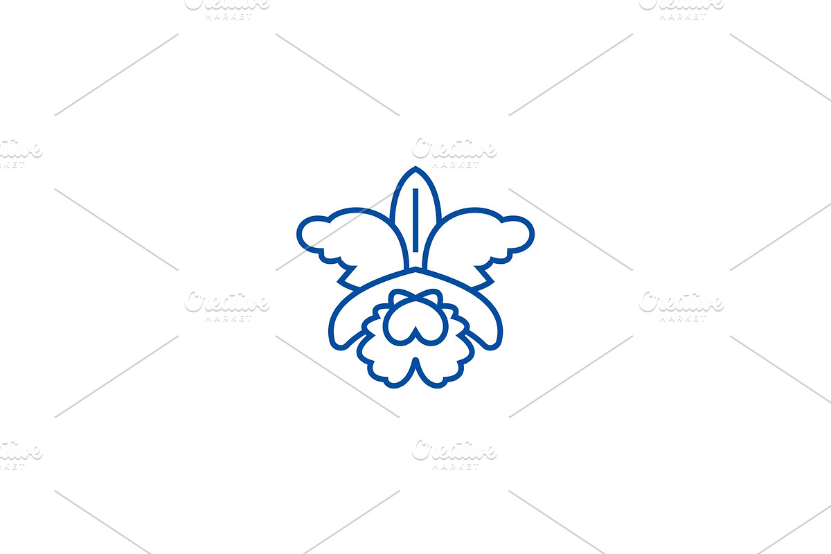 Flower,orchid line icon concept in Illustrations - product preview 8