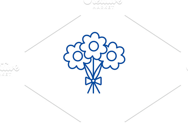 Flowers line icon concept. Flowers