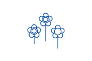 Flowers illustration line icon