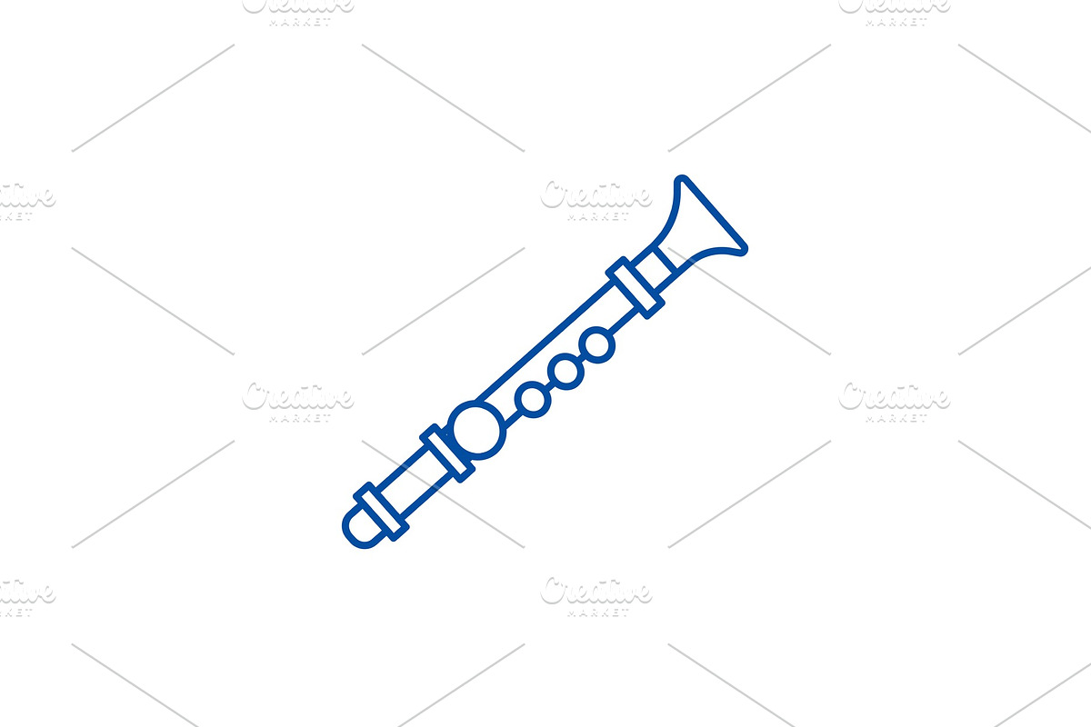 Flute line icon concept. Flute flat in Illustrations - product preview 8