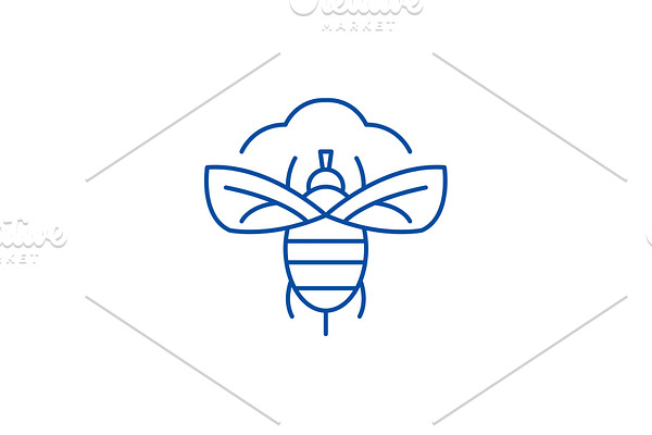Fly line icon concept. Fly flat