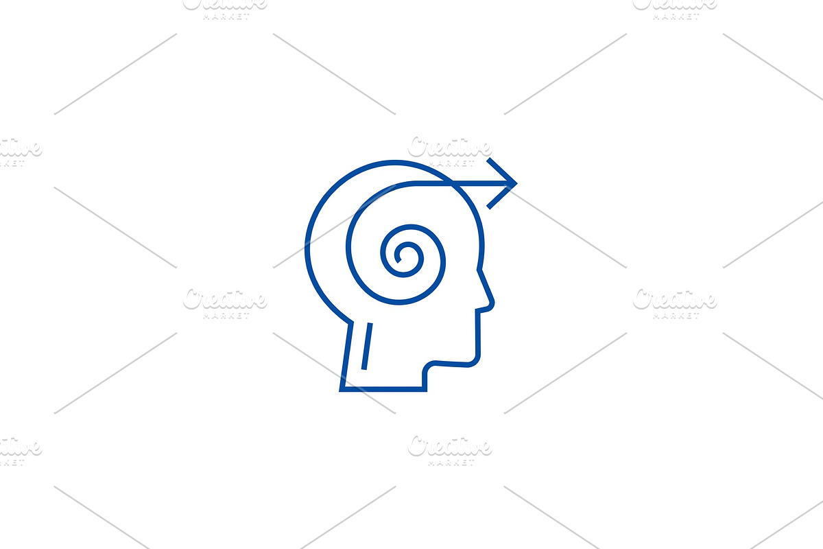 Focus decision head line icon in Illustrations - product preview 8