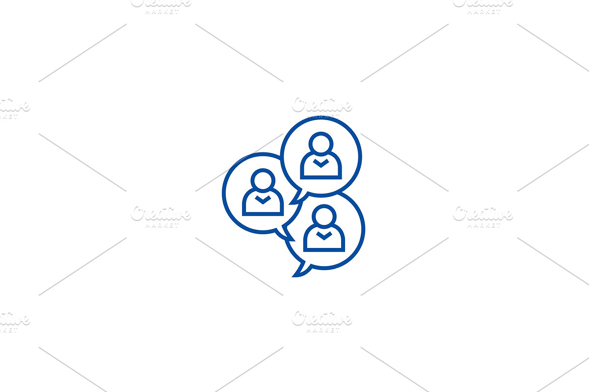 Focus group discussion line icon in Illustrations - product preview 8