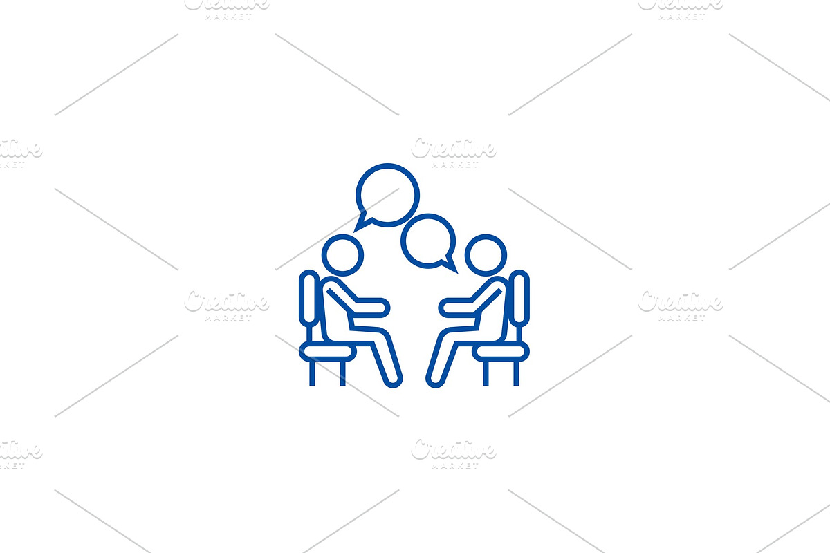 Focus group research line icon in Illustrations - product preview 8