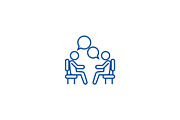 Focus group research line icon