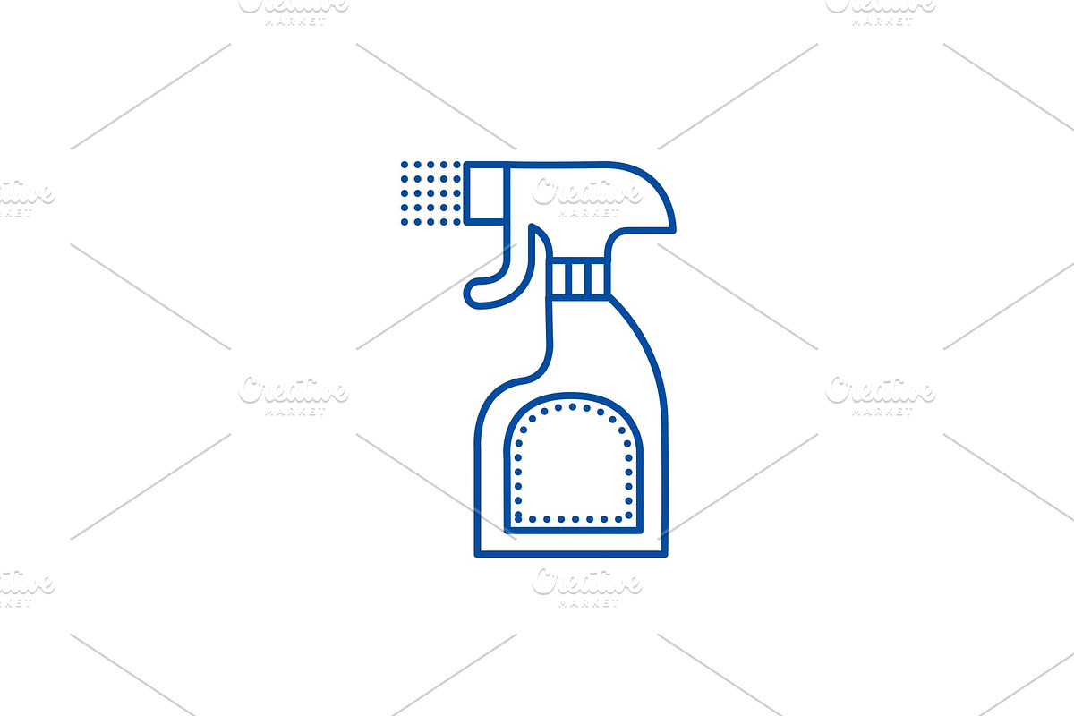Foggy spray bottle line icon concept in Objects - product preview 8