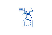 Foggy spray bottle line icon concept