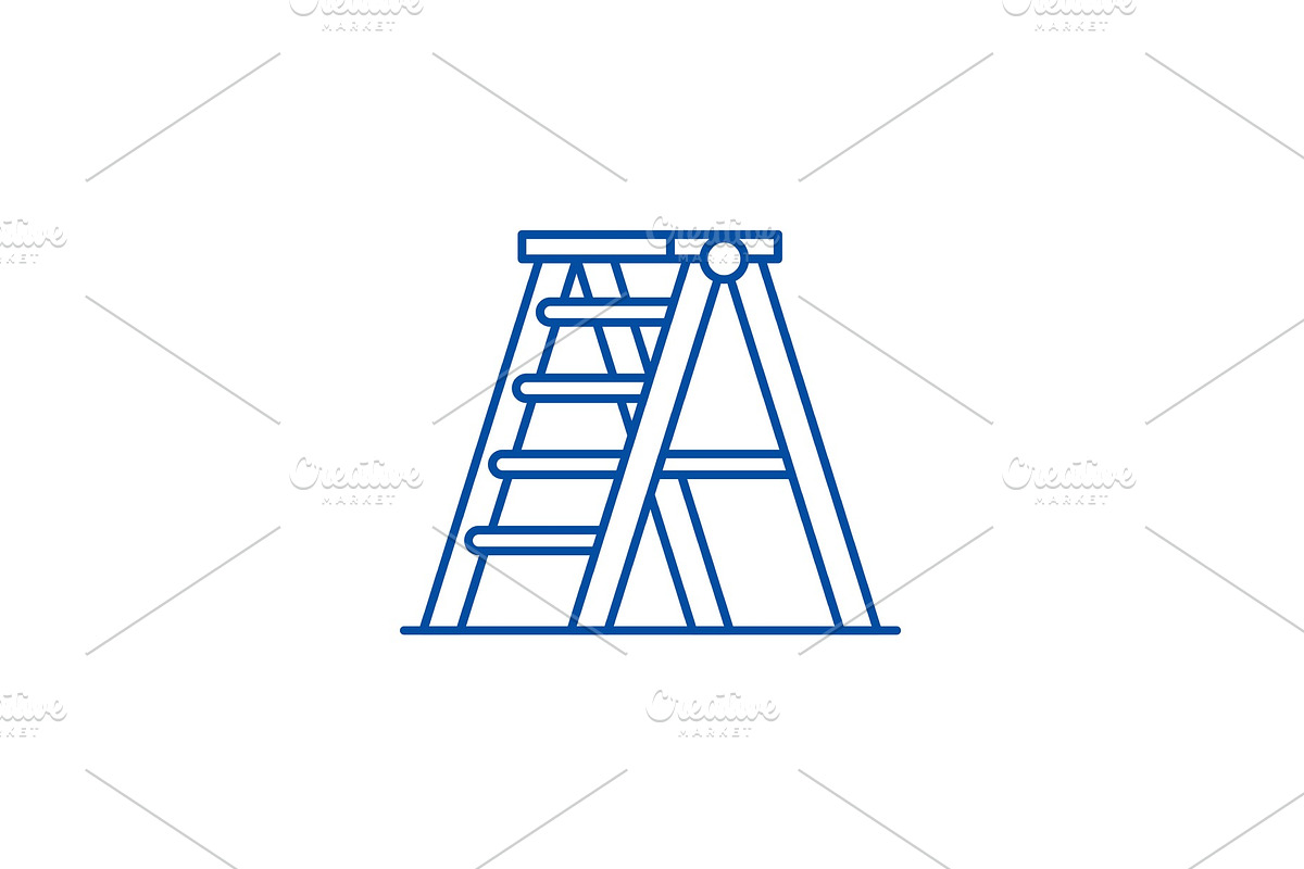 Folding ladder line icon concept in Objects - product preview 8