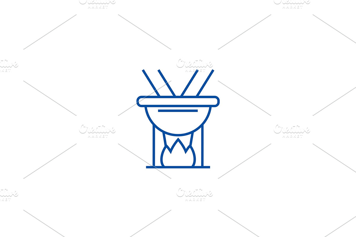 Fondue line icon concept. Fondue in Illustrations - product preview 8