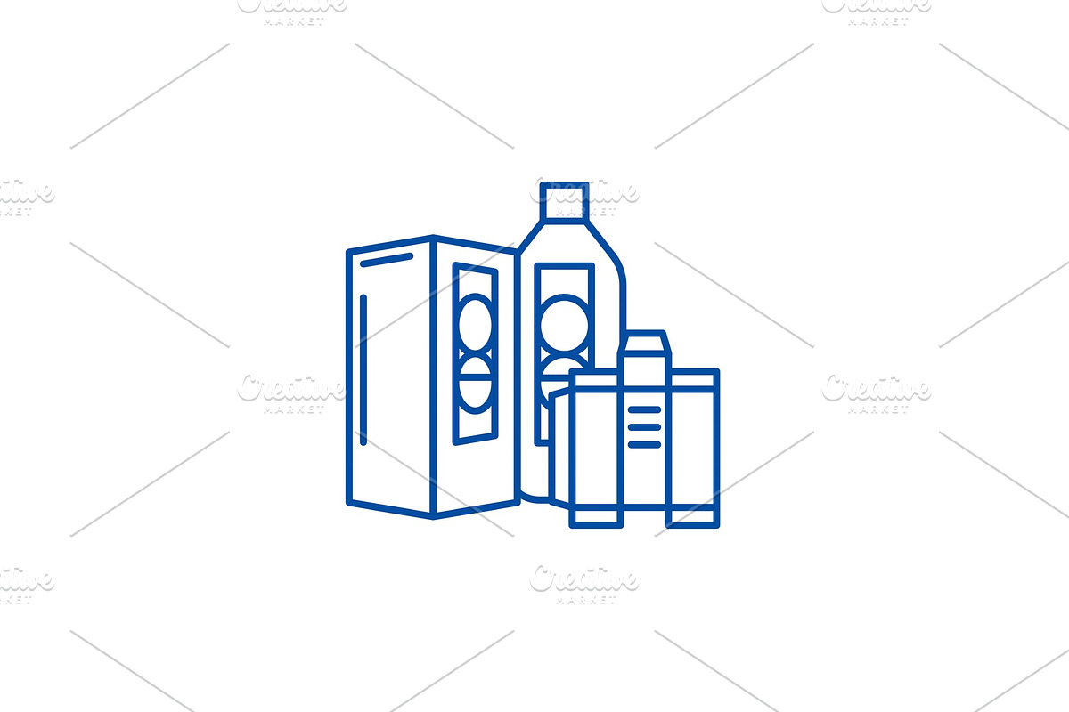 Food basket line icon concept. Food in Illustrations - product preview 8
