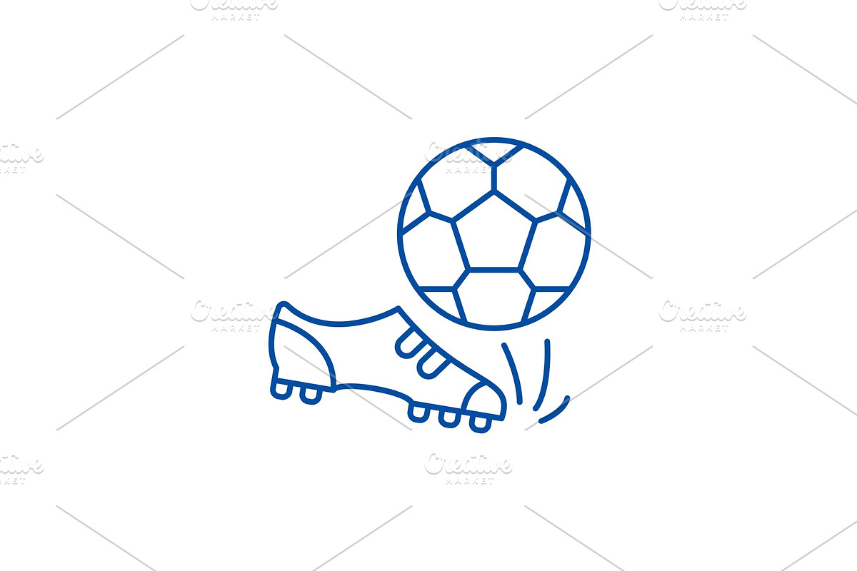Football line icon concept. Football in Illustrations - product preview 8