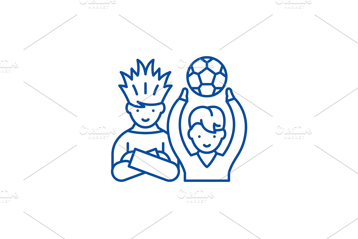 Football fans line icon concept in Illustrations - product preview 8