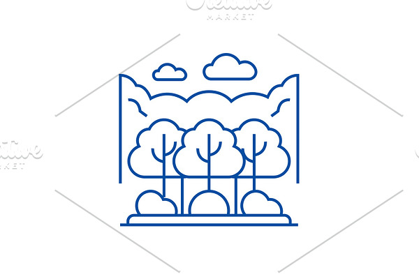 Forest park line icon concept