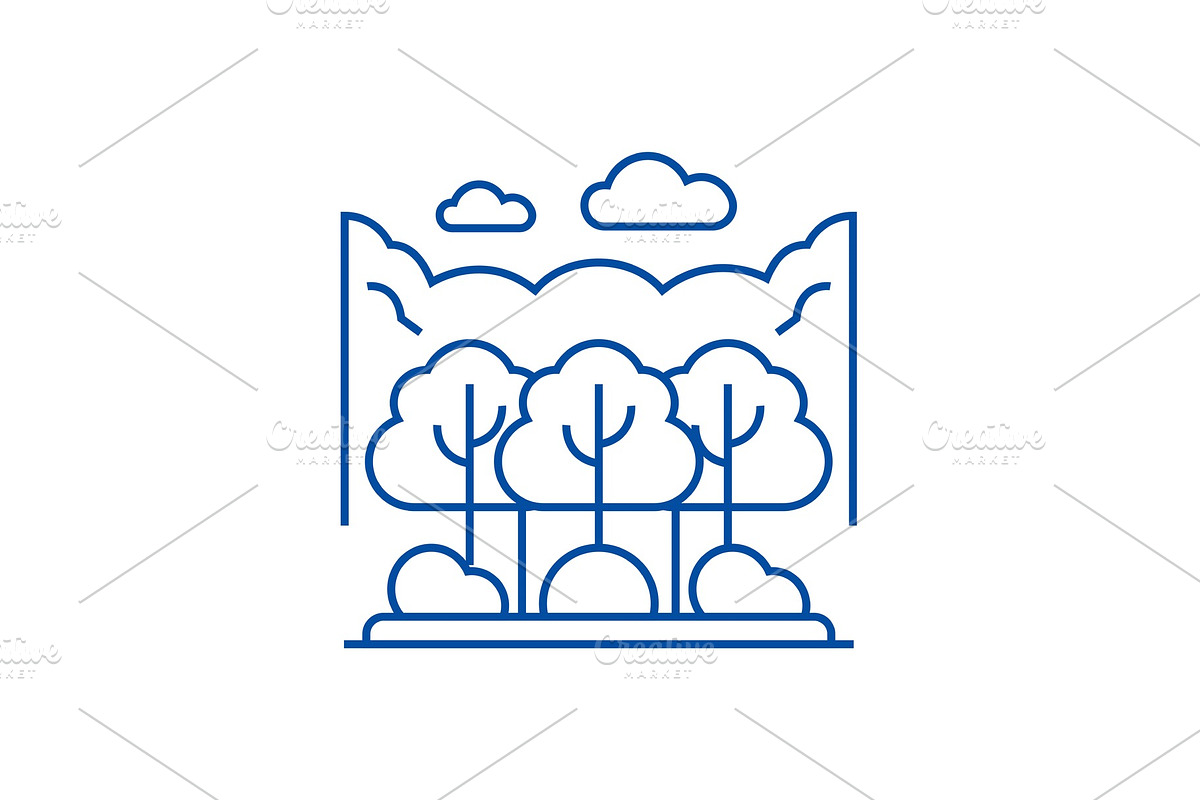 Forest park line icon concept in Illustrations - product preview 8