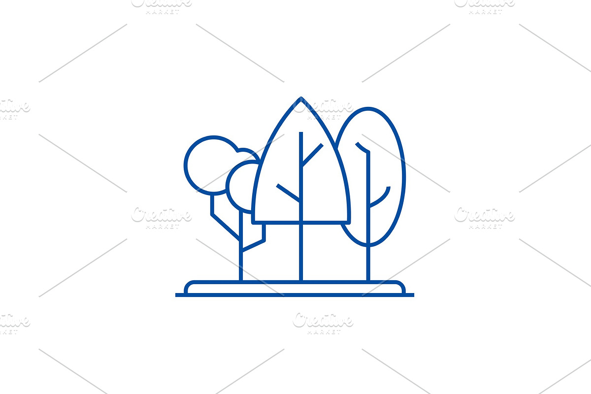 Forest,trees line icon concept in Illustrations - product preview 8