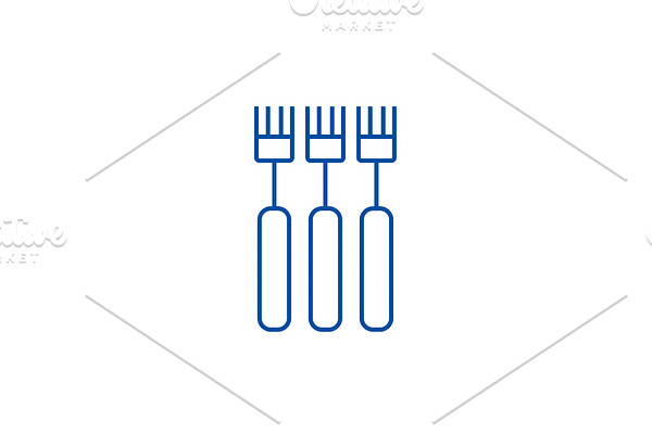 Fork line icon concept. Fork flat