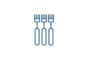 Fork line icon concept. Fork flat