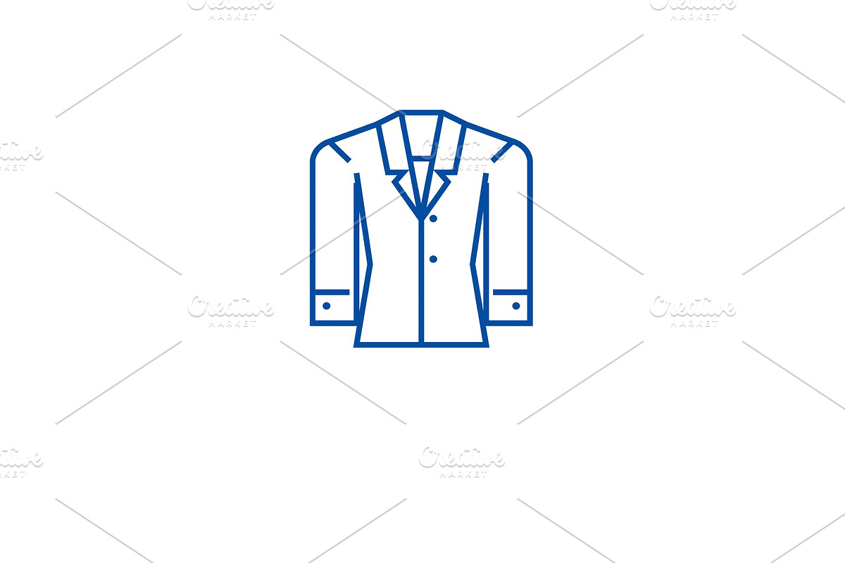 Formal jacket line icon concept in Illustrations - product preview 8