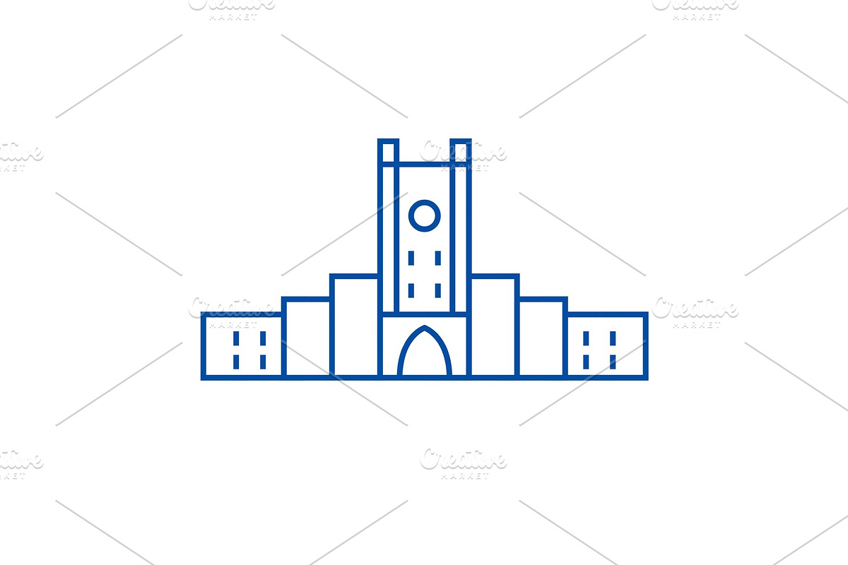 Fortress line icon concept. Fortress in Illustrations - product preview 8