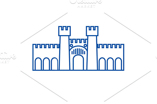 Fortress illustration line icon