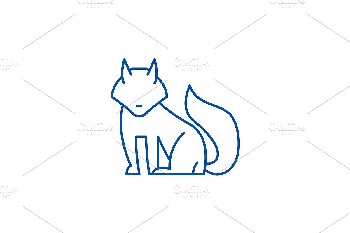 Fox line icon concept. Fox flat in Illustrations - product preview 8