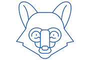 Fox head line icon concept. Fox head
