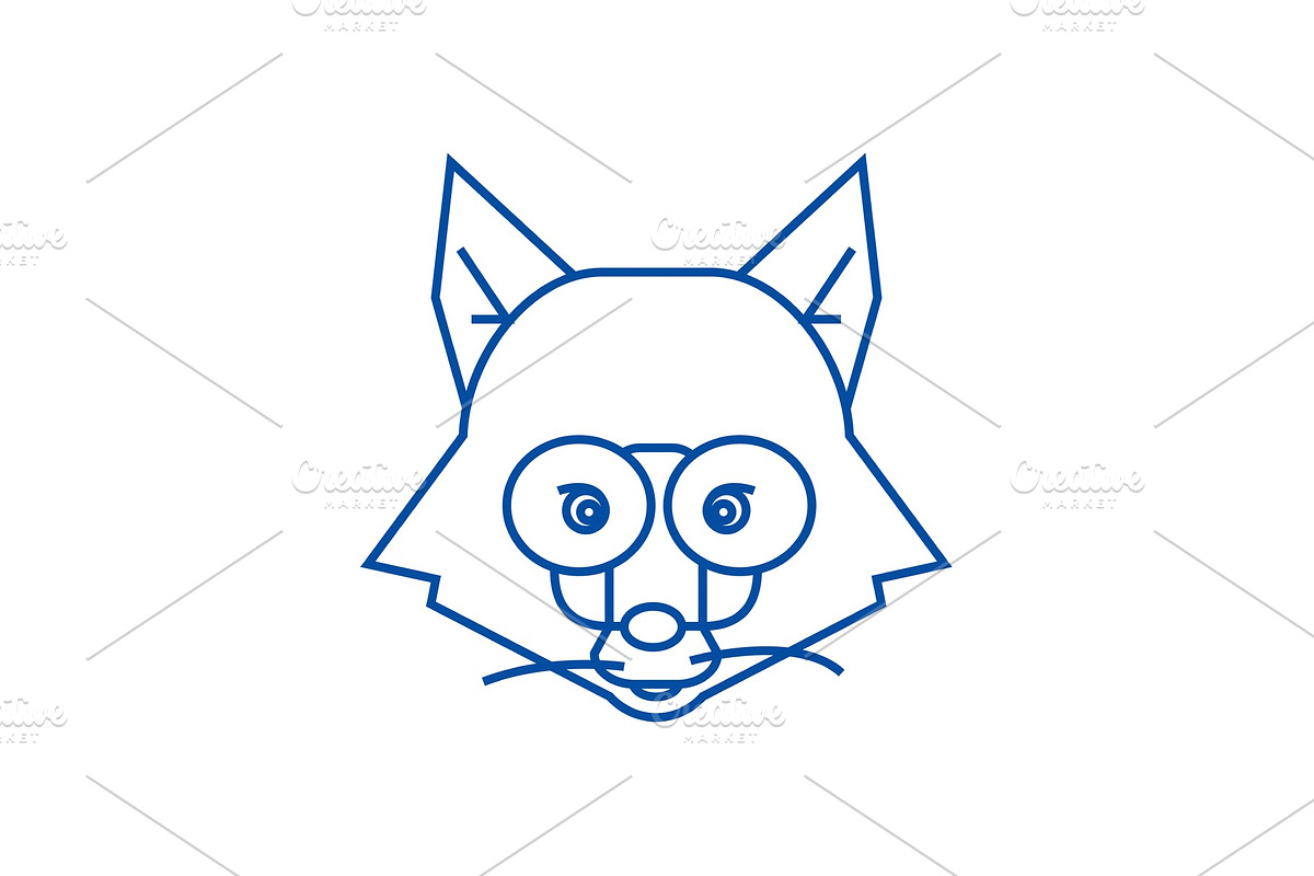 Fox head sign line icon concept. Fox in Illustrations - product preview 8