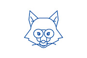 Fox head sign line icon concept. Fox
